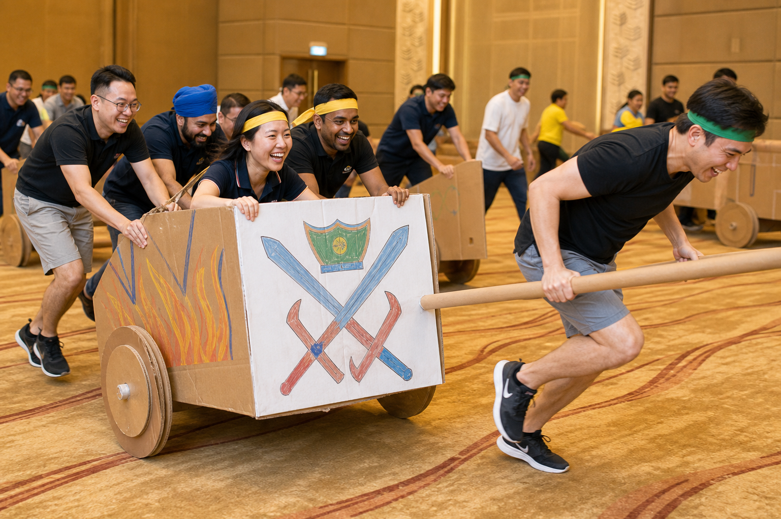 Chariot Chase team building activity