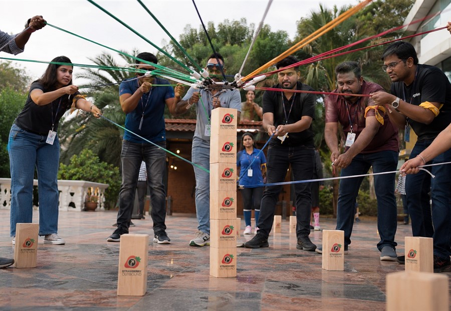 Wooden Block Challenge team building activity