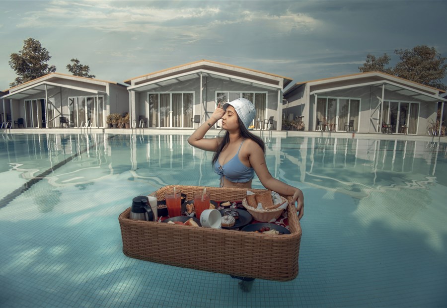 Luxury pool access rooms