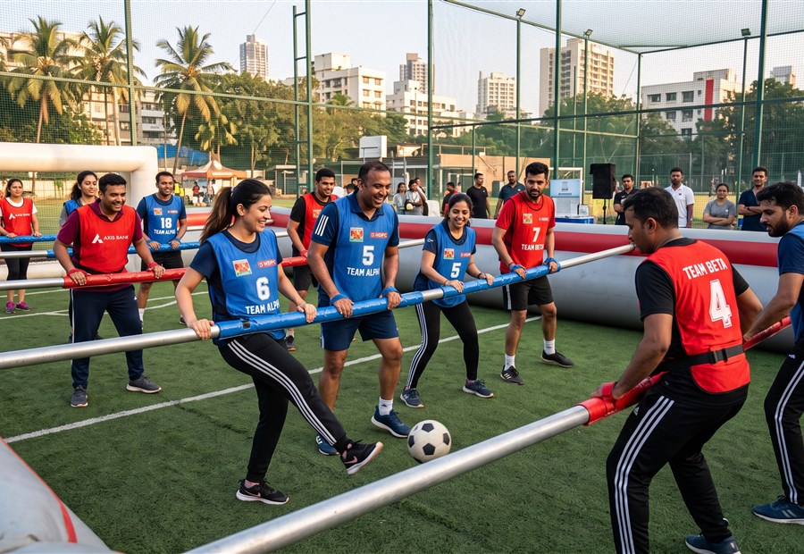 Human Foosball team building activity